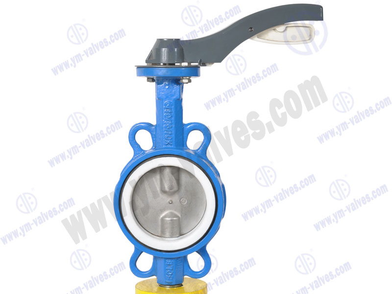Cast iron wafer type handle butterfly valve double stem